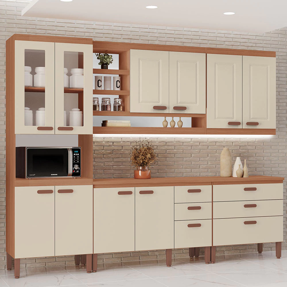 Cozinha Modulada Completa Móveis Home 100% MDF 10 Portas e 6 Gavetas — oferta Loja de Móveis Marília — foto 1