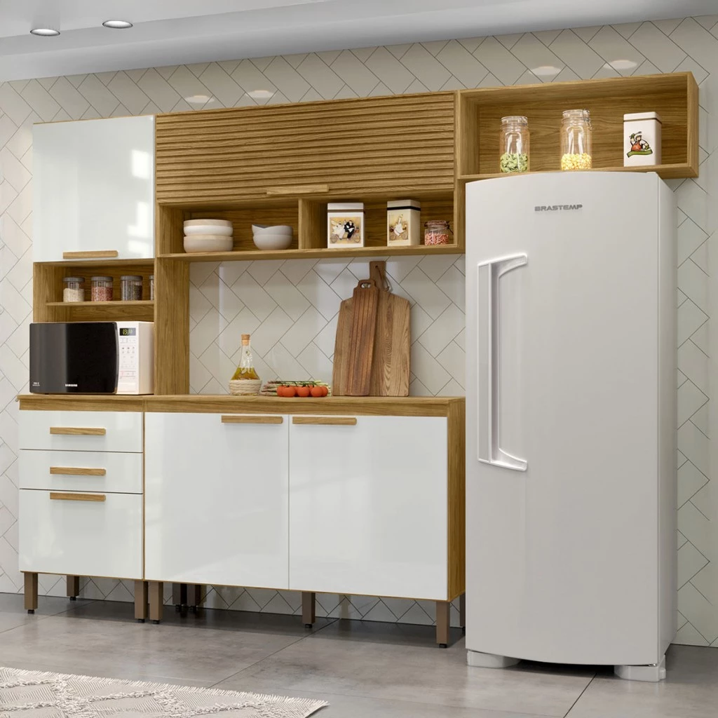 Armário de cozinha MX Móveis 5 portas 2 gavetas marrocos off white — foto 1