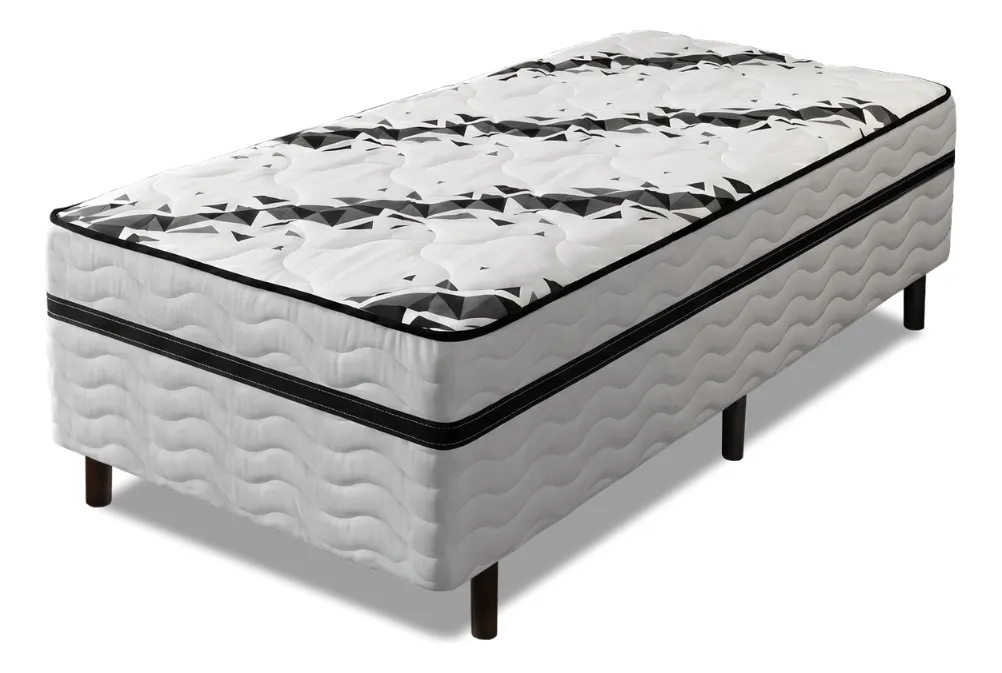 Cama box conjugada solteiro ortopédica Sleep Prime 88x188cm Probel branca para quarto e dormitórios