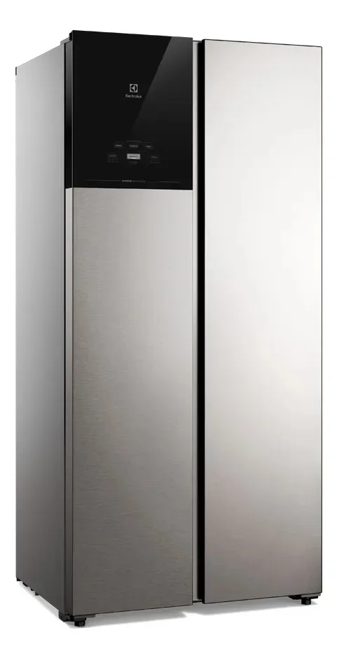 Geladeira Electrolux Frost Free 431L na cor inox lado a lado com painel digital e tecnologia AutoSense — foto 1