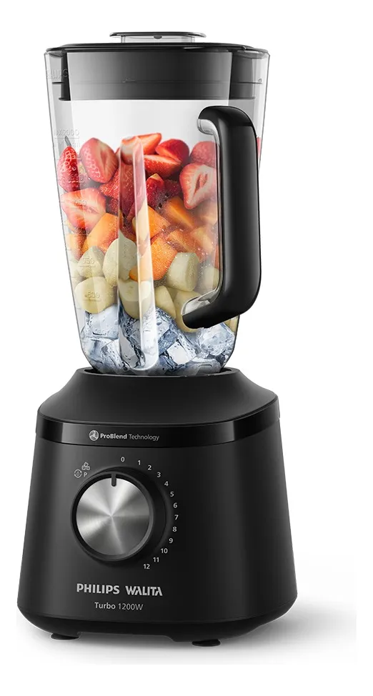 Liquidificador Philips Walita Série 3000 Turbo 1200W na cor preto com jarra ProBlend de 3L e 12 velocidades — foto 1