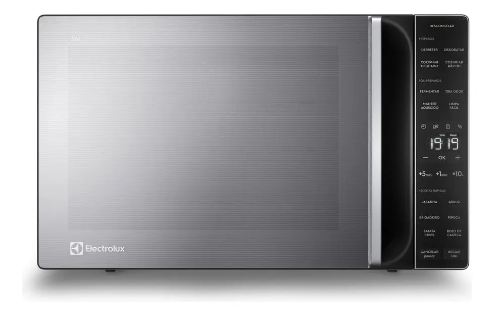 Micro-ondas Electrolux 36L na cor inox prata e preto com display digital e descongelamento assistido modelo ME36S — foto 1
