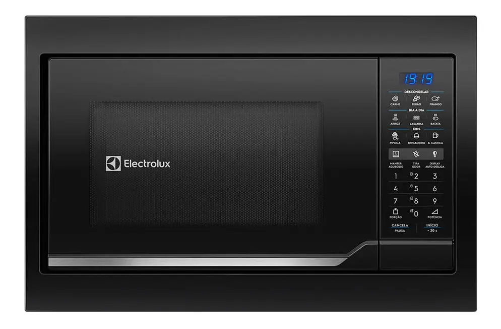 Micro-ondas Electrolux de embutir 34L na cor preta com painel digital e função tira odor modelo ME3EP — foto 1